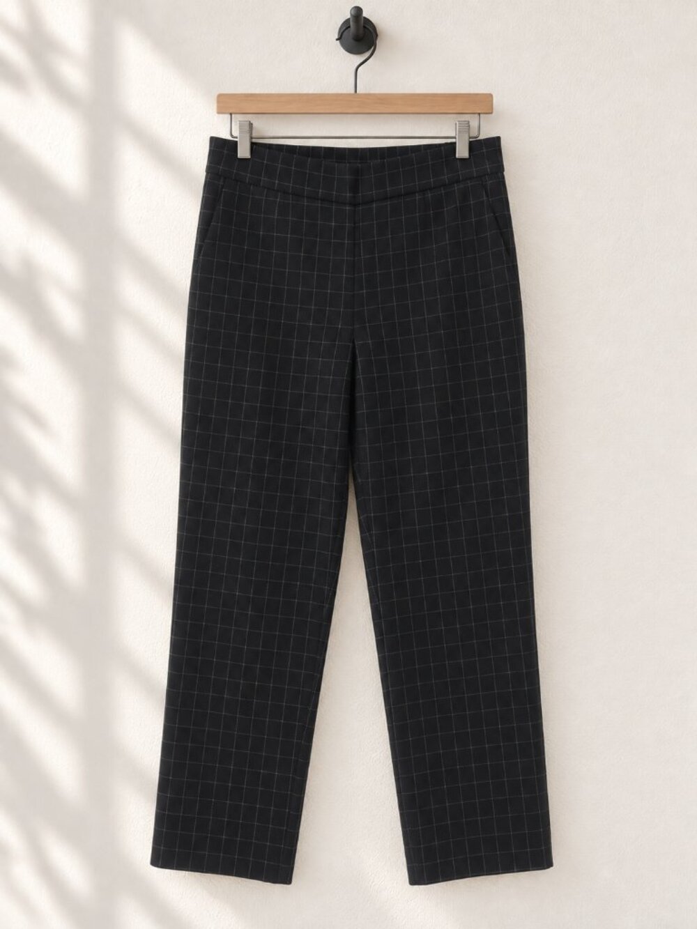 Babaton Atelier, Tailored Trousers, Black Windowpane Plaid, Size 4